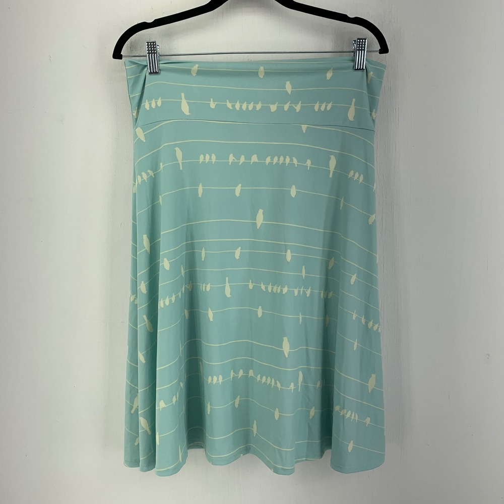 Whimsigoth Birds on a Wire Boho Knee Length Skirt Large Novelty Stretch Casual